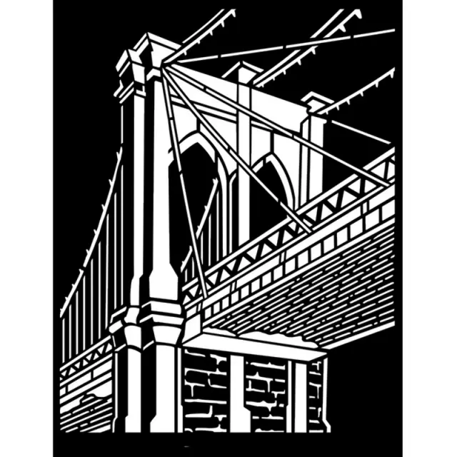 Thick Stencil Stamperia 20x25cm, Sir Vagabond Aviator, Bridge of Brooklyn
