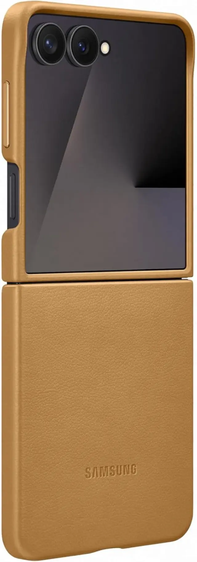 Samsung Kindsuit Case EF-VF766 for Galaxy Z Flip7, Smartphone Cover, Protective Case, Leather Look, Scratch-Resistant, Camel