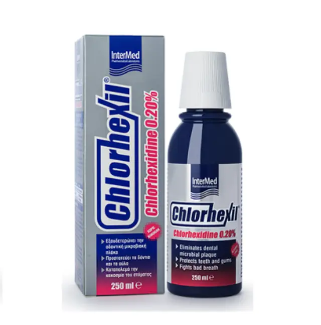 Intermed Chlorhexil 0.20% Mouthwash Στοματικό Διάλυμα για το Δραστικό Έλεγχο και την Εξουδετέρωση των Μικροοργανισμών, 250ml