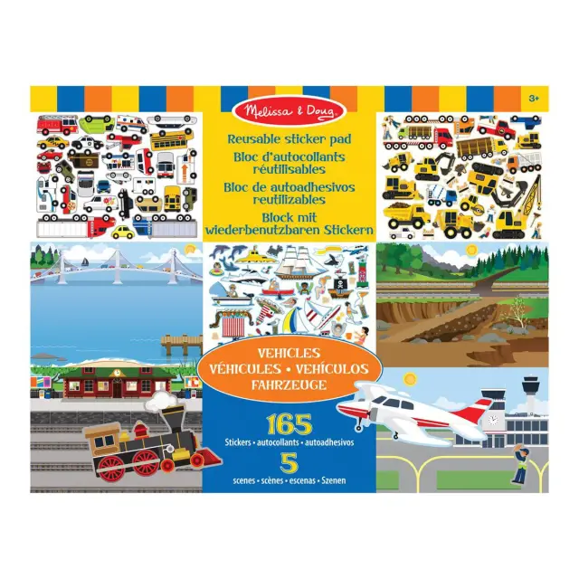 Melissa & Doug - Reusable Stickers Pad Vehicles (806044) - Toys