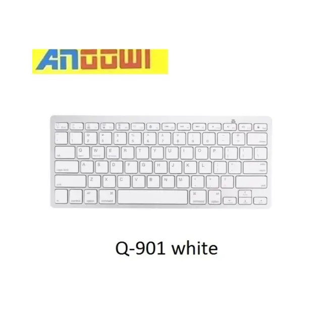 Andowl Q-901 Ασύρματο Bluetooth Πληκτρολόγιο Αγγλικό US Λευκό 2