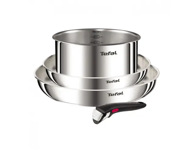 Σετ Μαγειρικά Σκεύη Tefal Ingenio Emotion L896S453 από ανοξείδωτο ατσάλι με αποσπώμενη λαβή και διαμέτρους 24cm, 28cm και 20cm - 4 τεμάχια L896S453 2