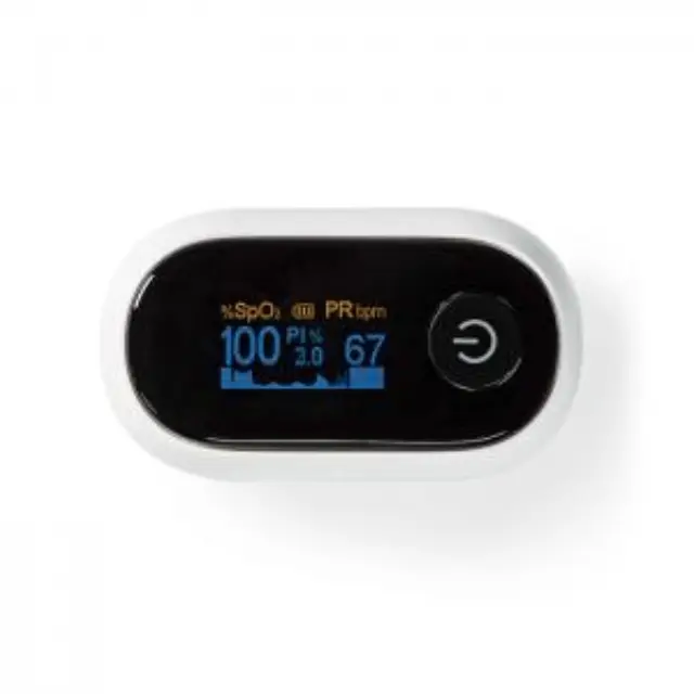 Bluetooth smart παλμικό οξύμετρο με οθόνη OLED, σε λευκό χρώμα. 3