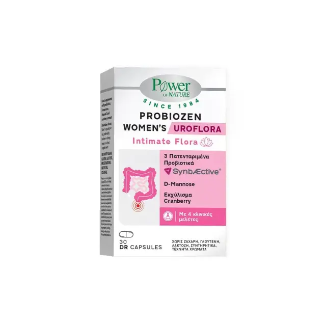 Power of Nature Probiozen Women's Uroflora- Συμπλήρωμα Προβιοτικών με D Μαννόζη για το Γυναικείο Ουροποιητικό 30 Κάψουλες