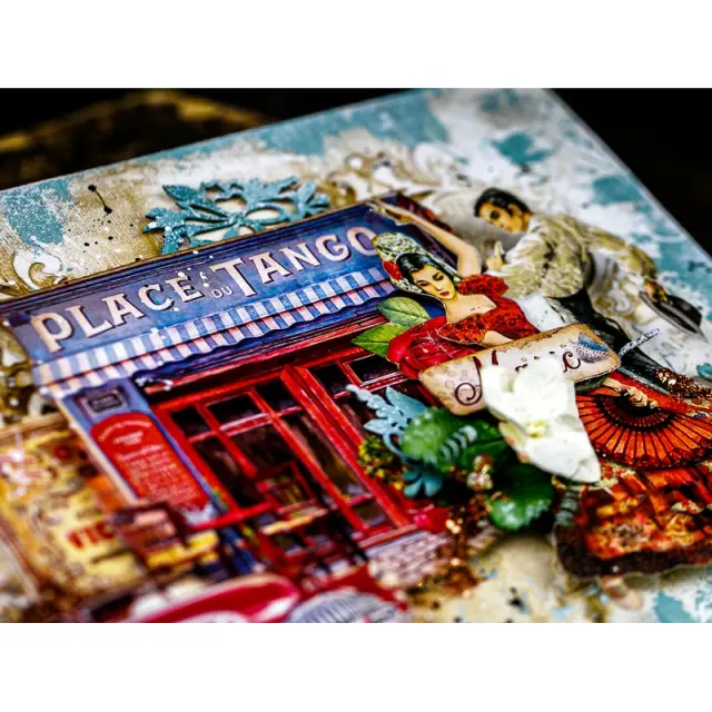 Χαρτί scrapbooking διπλής όψης 30x30cm Stamperia, Desire, Place of Tango 3