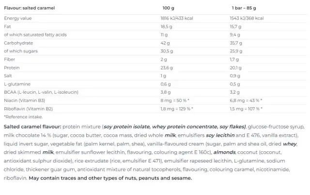 Nutrend Excelent Protein Bar Salted Caramel, 1 Bar 2