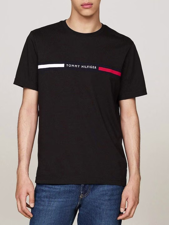 Tommy Hilfiger Μαύρη Κοντομάνικη Μπλούζα Με Λογότυπο Μαύρο - XL