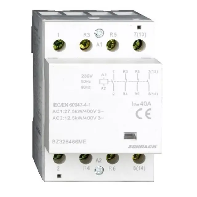 DIN Rail contactor 40A, 2 NO + 2 NC, 230VAC, 3MW, AMPARO