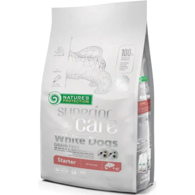 Nature s Protection White Dog Salmon Grain Free Starter Ξηρά Τροφή Σκύλου με Σολομό 1.5kg
