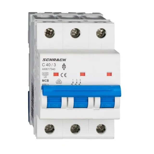 Miniature Circuit Breaker (MCB) AMPARO 6kA, C 40A, 3-pole