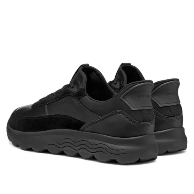 Ανδρικά Ανατομικά Δερμάτινα Sneakers Geox Spherica Plus U56MPA 08522 C9999 Μαύρα Μαύρο - 41 3