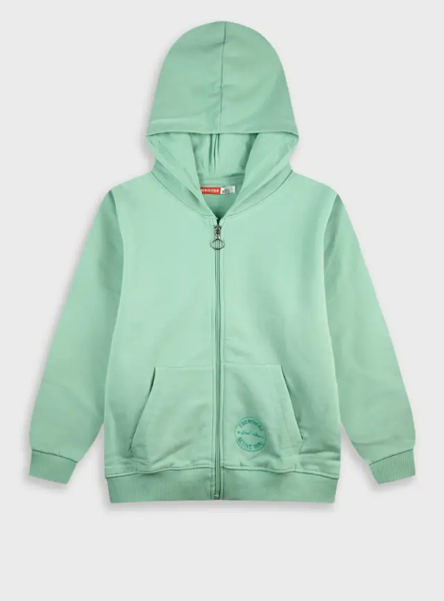 Fleece ζακέτα Energiers Basic Line με κουκούλα - ΜΕΝΤΑ