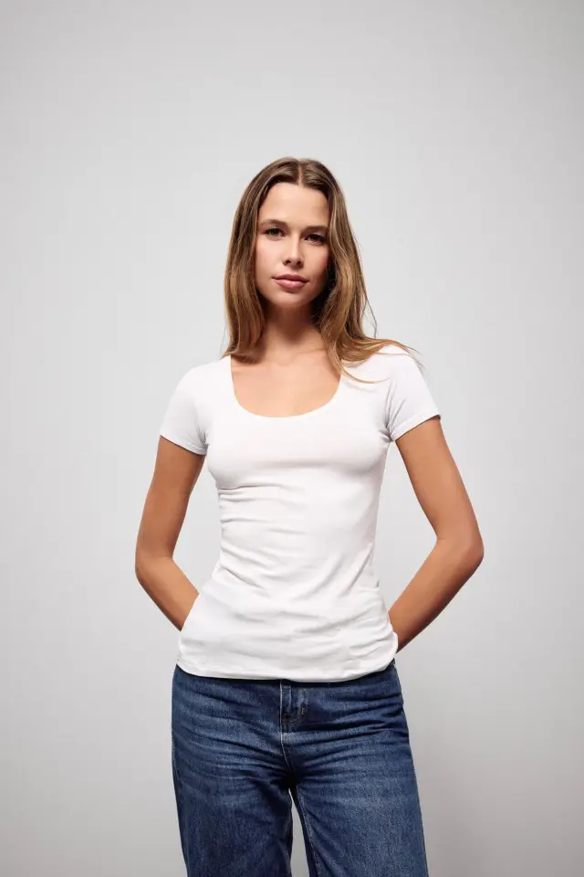 Κοντομάνικο τοπ SHORT NOS L1002 White Pink Label
