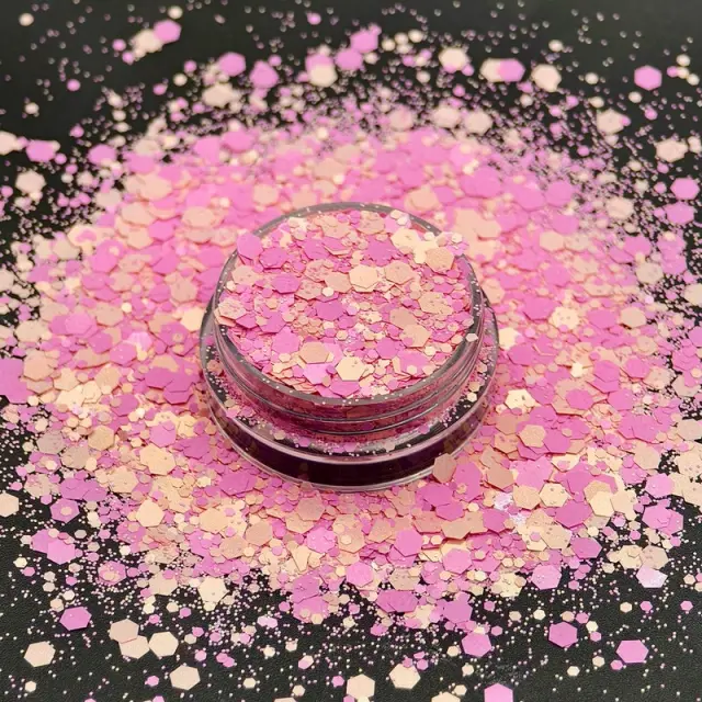 Chunky glitter 20gr, Χρυσό-ροζ