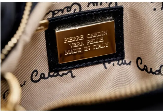 Γυναικεία τσάντα Pierre Cardin από γνήσιο δέρμα, μπεζ της άμμου, καπιτονέ 2