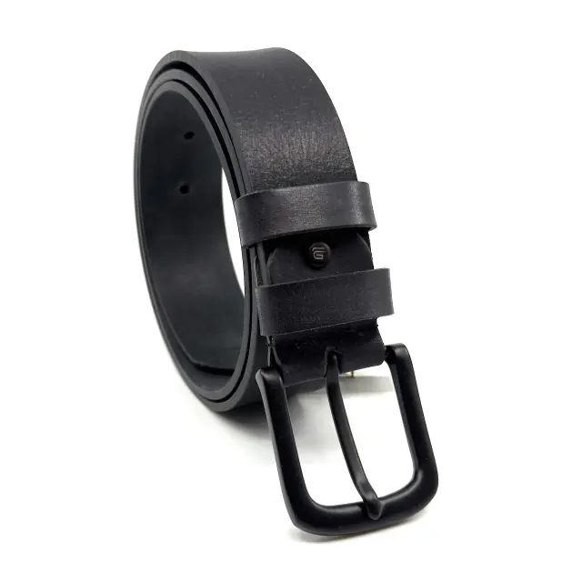 Μαύρη Δερμάτινη Ζώνη Full Grain Vintage 4 cm 3