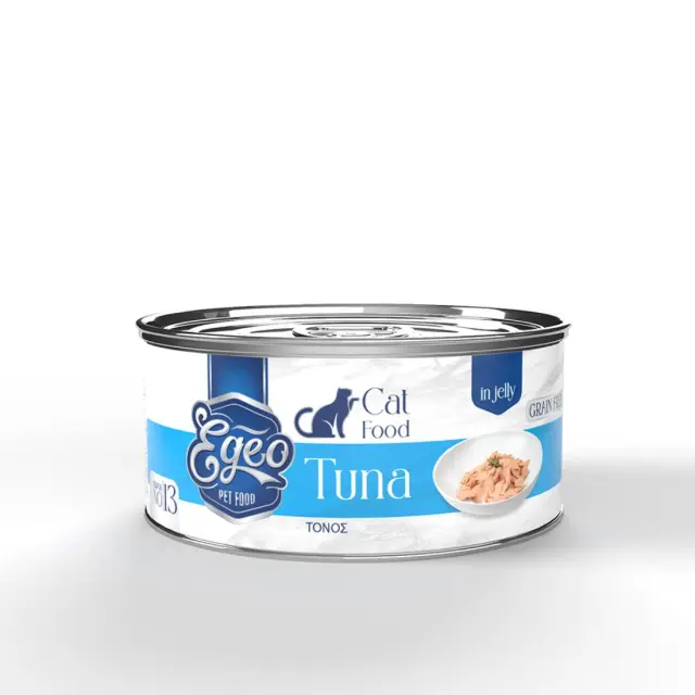 Egeo Υγρή Τροφή Adult Grain Free Γάτας Τόνος Σε Ζελέ 85gr Μονόχρωμο