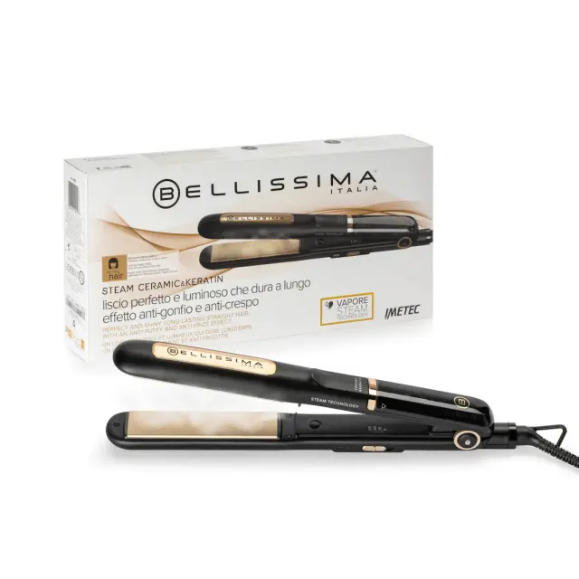 Bellissima Steam Ceramic & Keratin 11915 Πρέσα Μαλλιών με Ατμό και Κεραμικές Πλάκες 76W 2