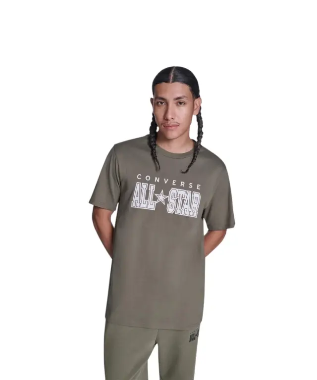 Converse - Ανδρικό T‑shirt All Star Tee CVM5T163-311 Λαδί - XS