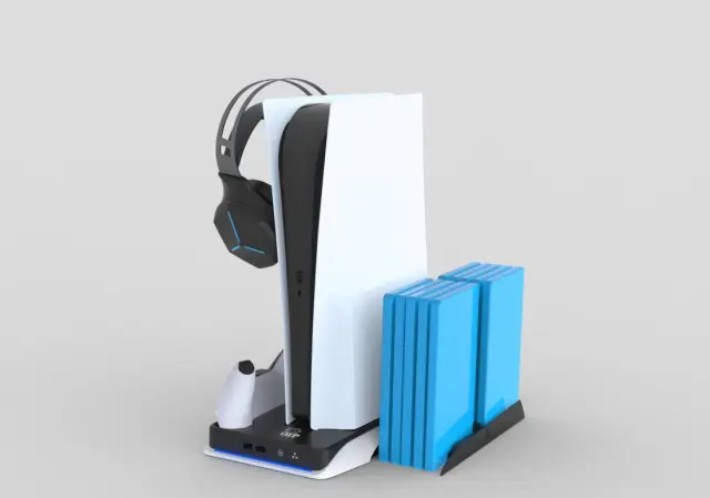 DLXAND LED Multi Function Charger Tower PS5 - White - PlayStation 5