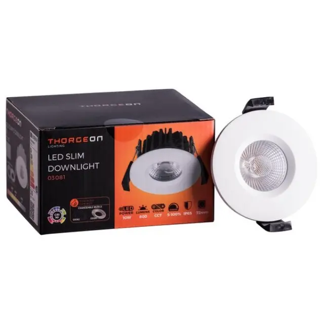 LED Downlight 10W DIMM CCT 800Lm 40° CRI 90 Flicker-Free Cutout 68-72mm (External Driver Included) RAL9003
