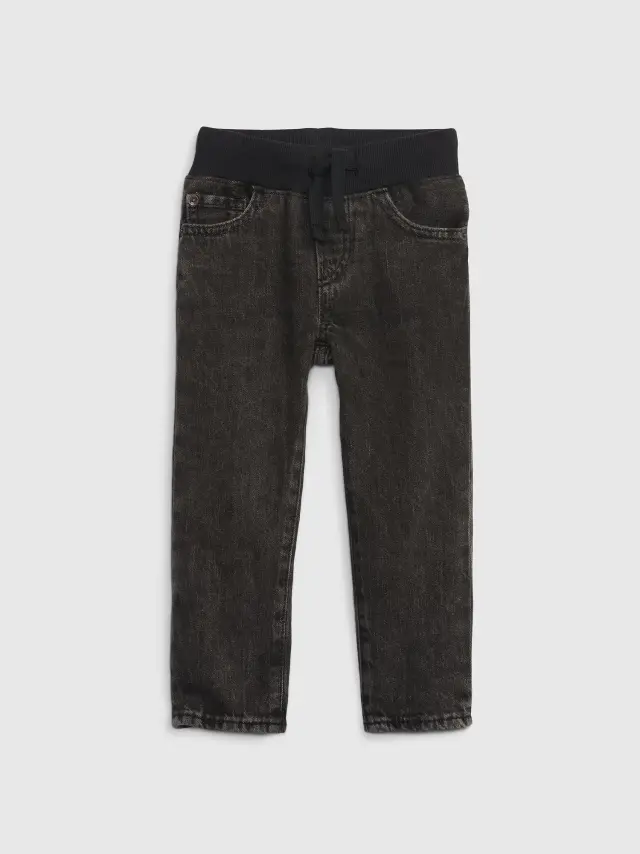 Μαύρο Νηπιακό Pull-On Slim Τζιν Παντελόνι με Washwell Black wash - 12-18M