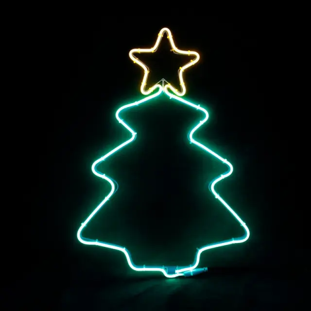AcaLight Offer ΧΡΙΣΤΟΥΓΕΝΝΙΑΤΙΚΟ ΔΕΝΤΡΟ 200 LED NEON ΦΩΤΟΣΩΛΗΝΑ 2m SMD ΘΕΡΜΟ ΛΕΥΚΟ ΣΤΑΘΕΡΟ ΠΡΑΣΙΝΟ ΜΕ 1.5m ΚΑΛΩΔΙΟ IP44 385x540m