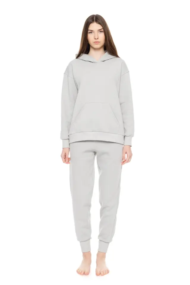 W1647 - Aqua - HOMEWEAR HOOD SOFT SOLID - M