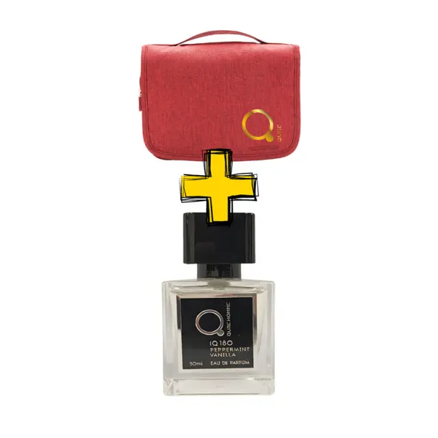 Qure Homme Eau de Parfum Peppermint Vanilla 50ml & Κόκκινο Τσαντάκι (Νεσεσέρ) Qure