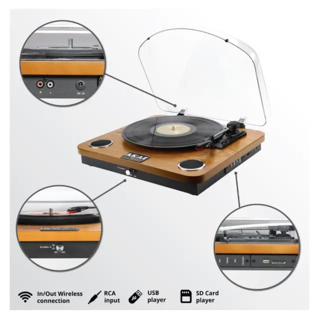 PICK-UP ATT-11BT ΜΕ USB ΞΥΛΙΝΟ AKAI 3
