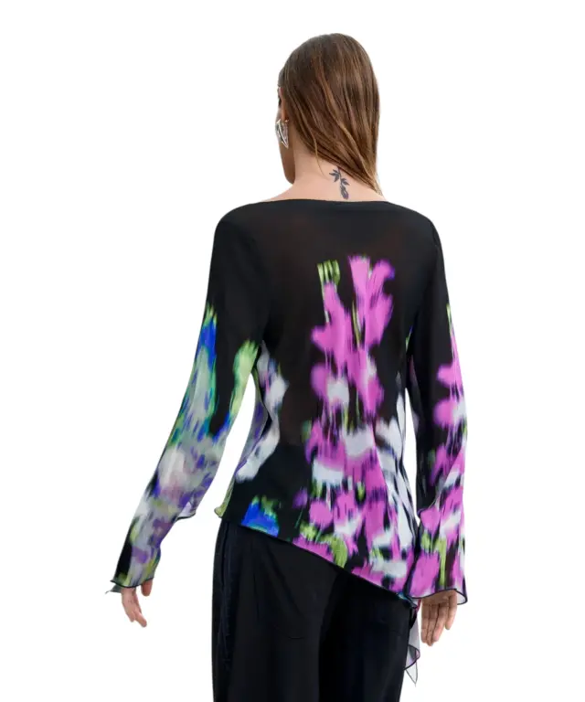 Desigual - Γυναικείο Μακρυμάνικο T-Shirt Lullaby 26WWBW07-2000 Πολύχρωμο/Φλοράλ 3