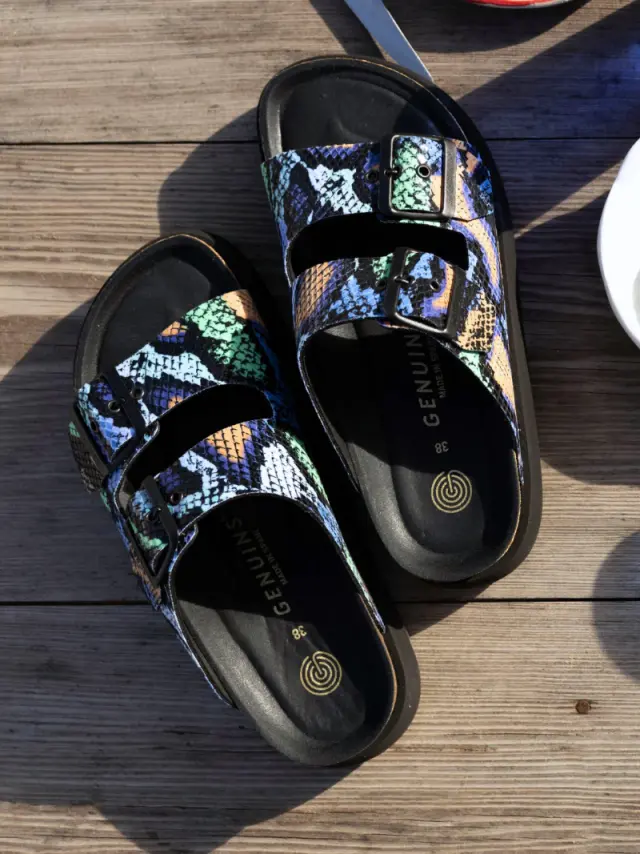 Genuins Πέδιλα Γυναικείο Vegan Peta Prints GEN/HONOLULU PLATFORM G106334 SAFFRON 2