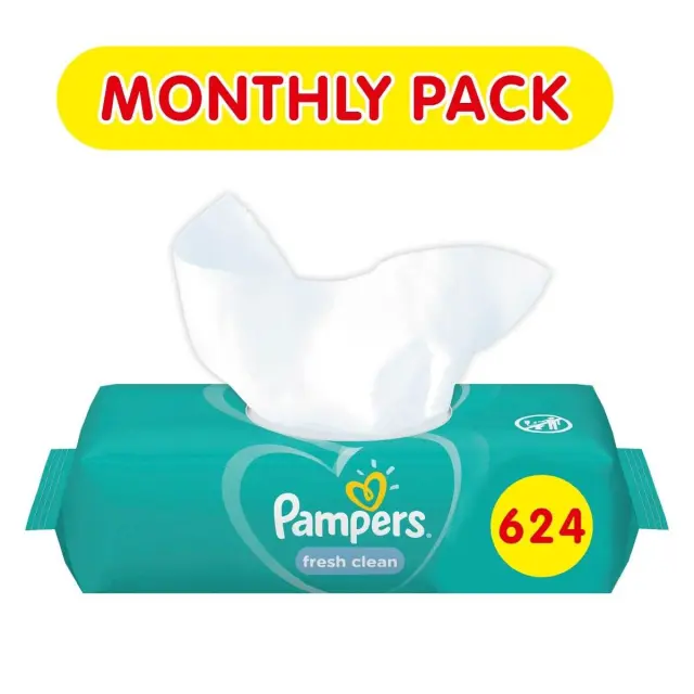 Μωρομάντηλα Pampers Fresh Monthly Βοx 624τεμ – 12×52τεμ 2