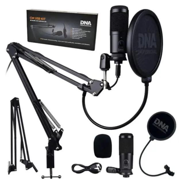 DNA CM USB KIT condenser USB microphone boom arm pop filter cable set