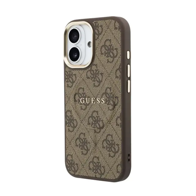 Guess PU Leather 4G Gold Frame MagSafe Case for iPhone 17 Brown 2