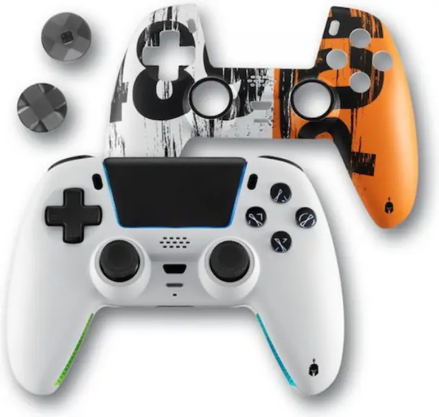 Spartan Gear Sarissa Ασύρματο Gamepad για PC, PS5, PS4 + Nintendo Switch Λευκό με Extra Faceplate 2