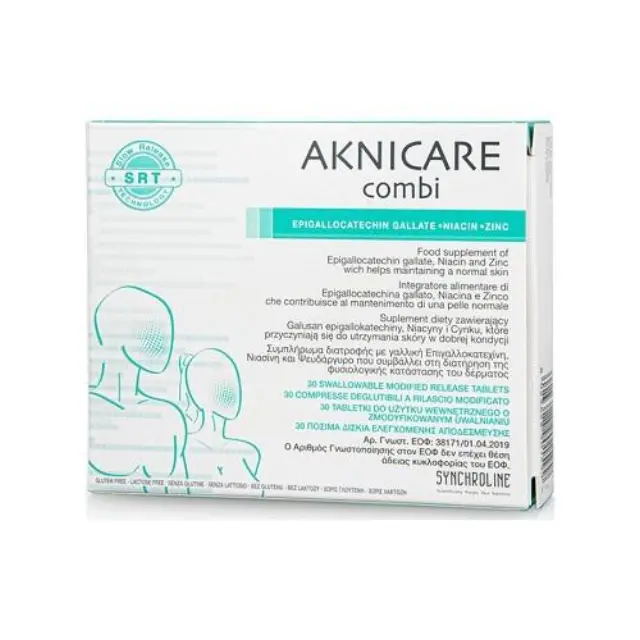 Synchroline Aknicare Combi Συμπλήρωμα Διατροφής για την Διατήρηση της Φυσιολογικής Επιδερμίδας, 30tabs