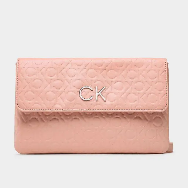 Calvin Klein - Γυναικεία Τσάντα Ώμου Re-Lock Dbl Crossbody Emb Mono K60K610206-GBI Ροζ