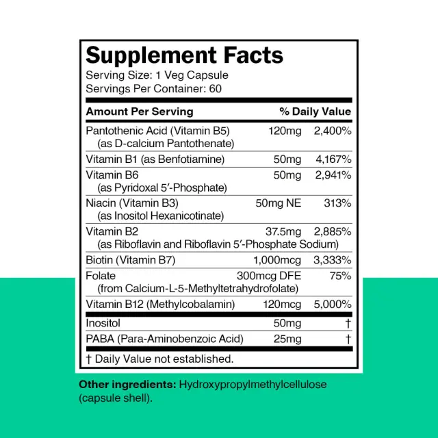 Vitamin360 BioActive Daily B-complex 60 Veg Capsules 2