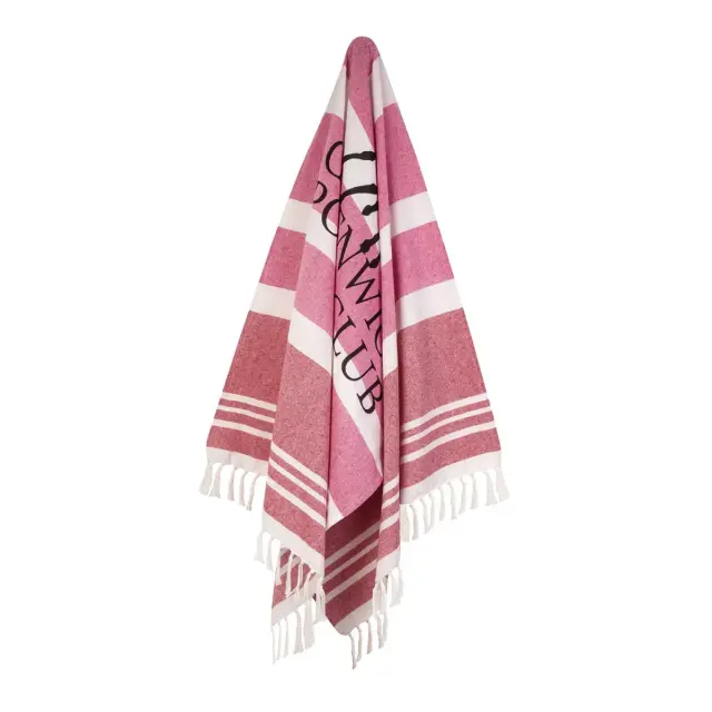 Greenwich Polo Club Γυναικεία Πετσέτα-Παρεό Logo Stripes 80x170εκ, Χρώμα Κόκκινο - ONESIZE 2