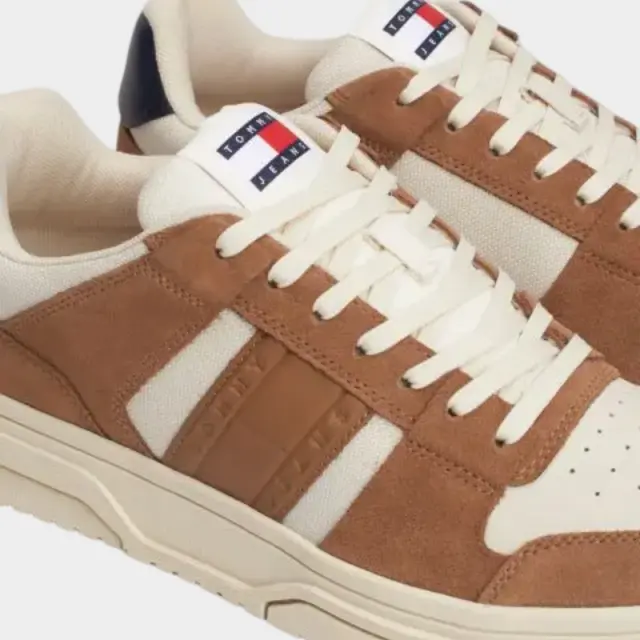 Tommy Hilfiger - Ανδρικά Sneakers The Brooklyn Mixed Texture Suede Trainers EM0EM01457-GWE Μπεζ - 45 2