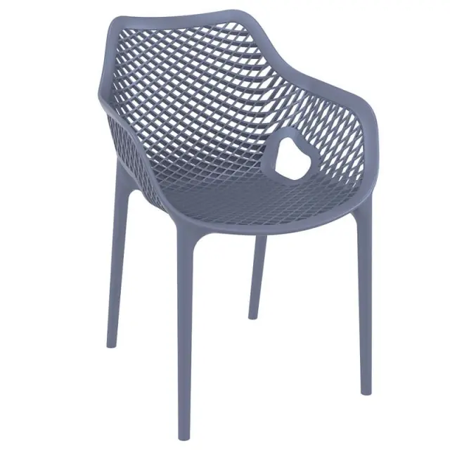 Πολυθρόνα Στοιβαζόμενη AIR Ανθρακί PP 57x60x81cm