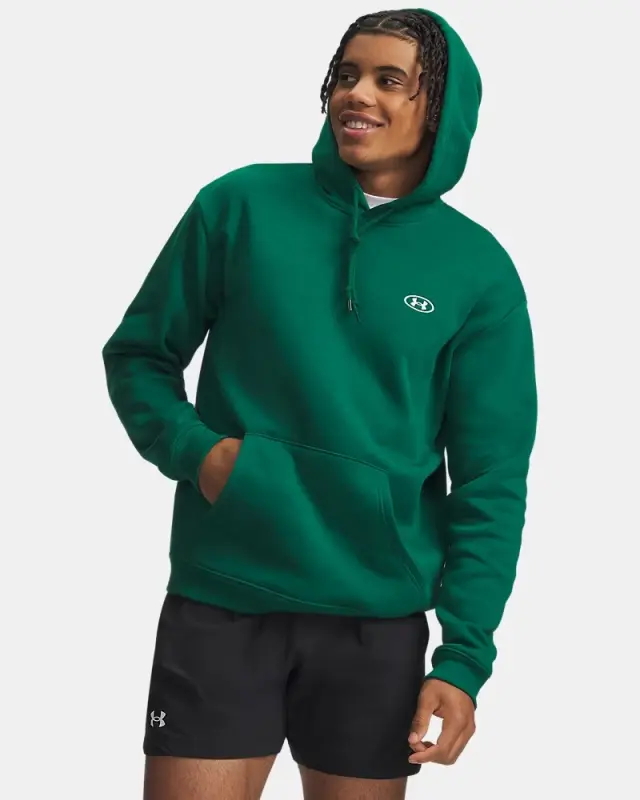 Under Armour Men's Rival Fleece Hoodie Πράσινο 6013448-312 (Under Armour) - Small