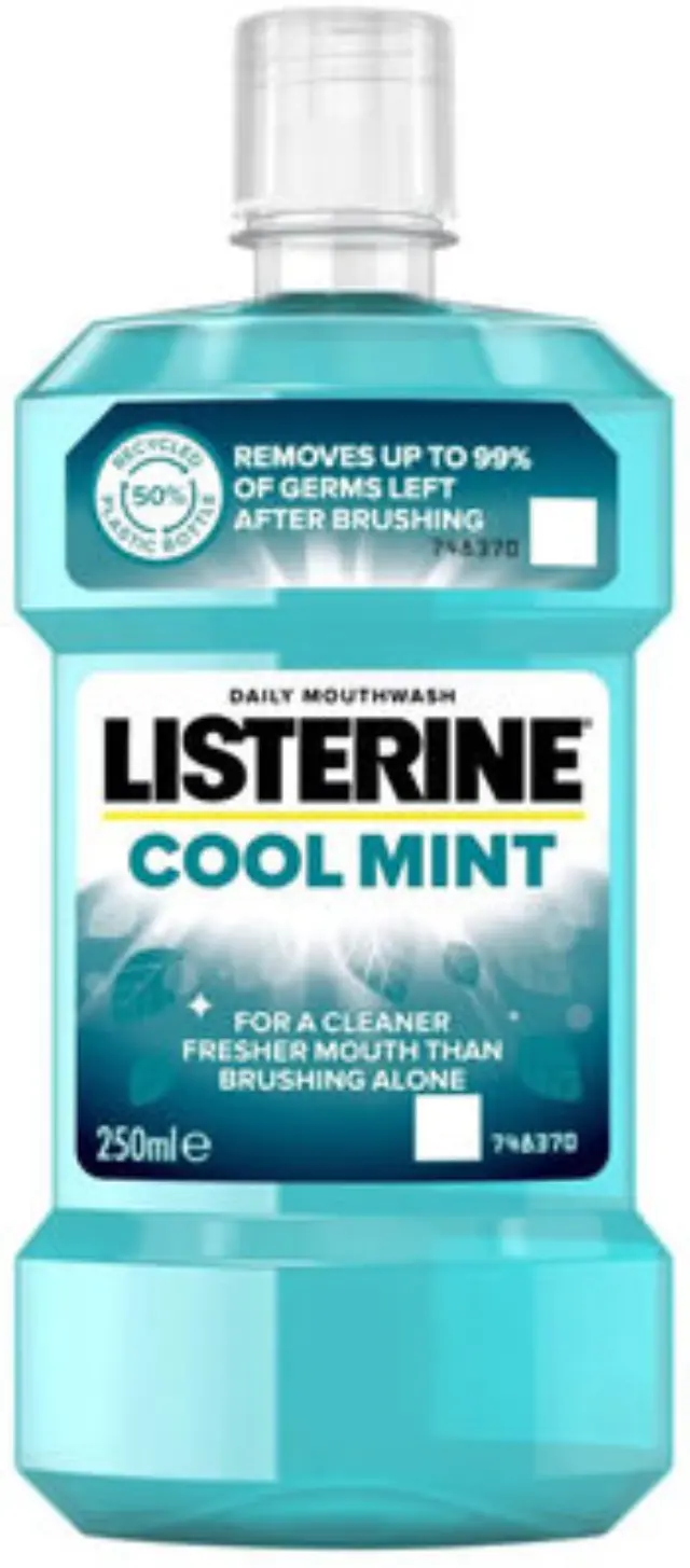 LISTERINE Cool Mint Στοματικό Διάλυμα 250ml – 24ωρη Προστασία από Πλάκα & Δροσερή Αναπνοή