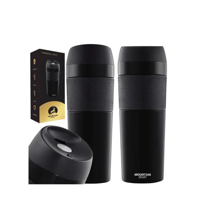 4FIZJO Θερμός "Travel" Mountain Goat Μαύρο (400ml) - 5694