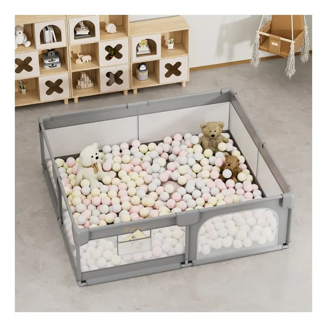 Πάρκο για μωρά ορθογώνιο Bebe Stars 180x200cm Playzen Grey 880-200 3