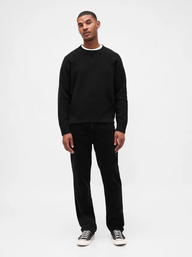 Παντελόνι Κοτλέ Relaxed Straight BLACK