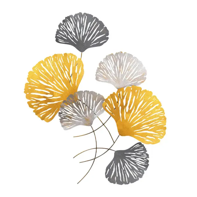 Διακοσμητικό τοίχου Metal Flower Megapap μεταλλικό χρώμα bronze - ασημί 75x100εκ. 3