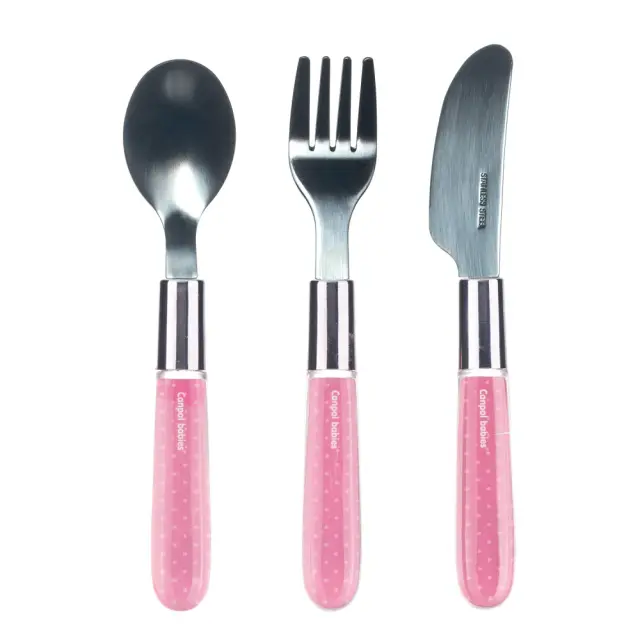 Μεταλλικό Κουτάλι Πιρούνι και Μαχαίρι Canpol Pink 9/477 2