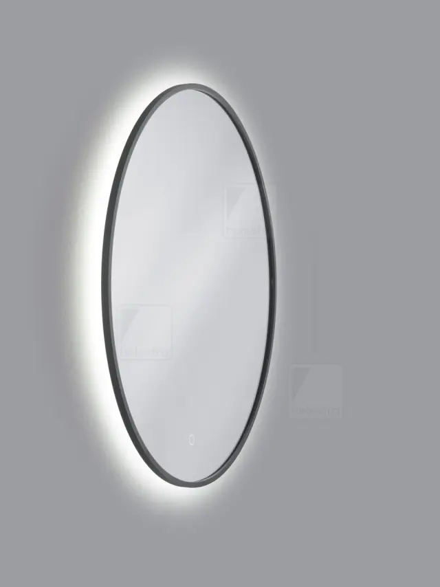 VIDO Φωτιζόμενος Καθρέπτης LED Μαύρος Φ70cm για Μπάνιο | Ρυθμιζόμενο Φως 2700–6500K | IP44 Anti‑Fog Μαύρο 3